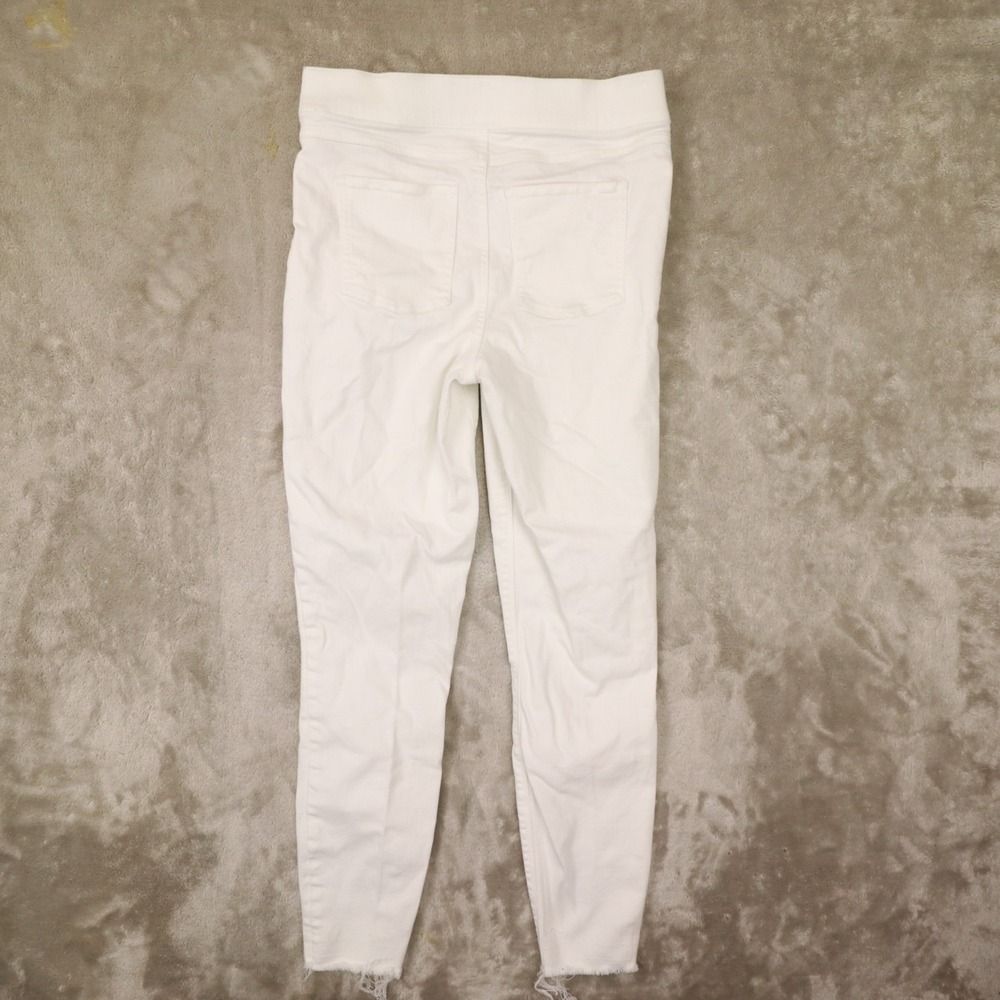 Spanx Solid White Distressed Denim Jeans Women's … - image 6